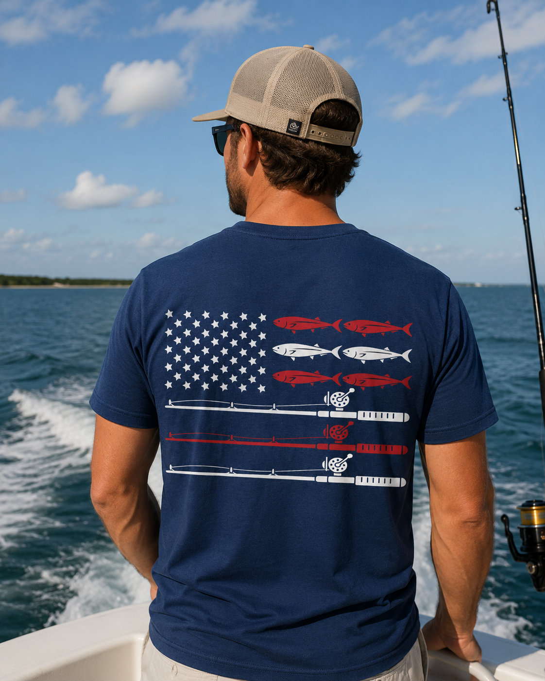 Red, White and Blue fishing Shirt