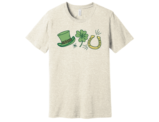 Irish Hat, Clover and Horseshoe Shirt