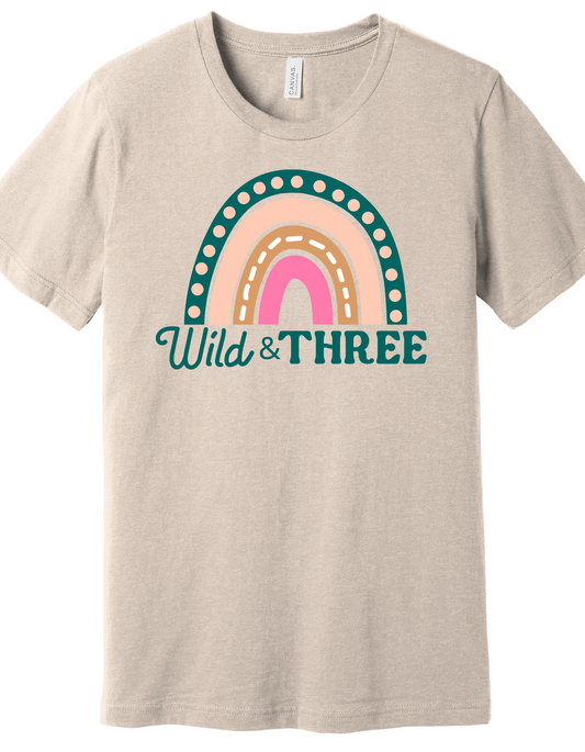 Young, wild and three Rainbow Shirt