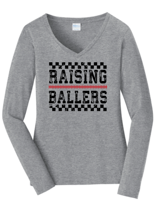 Raising Ballers Women's V neck Shirt