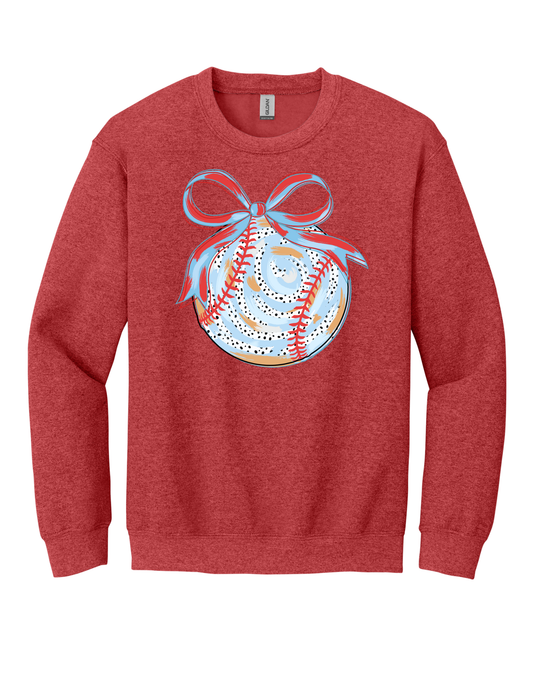 Baseball Bow Crewneck