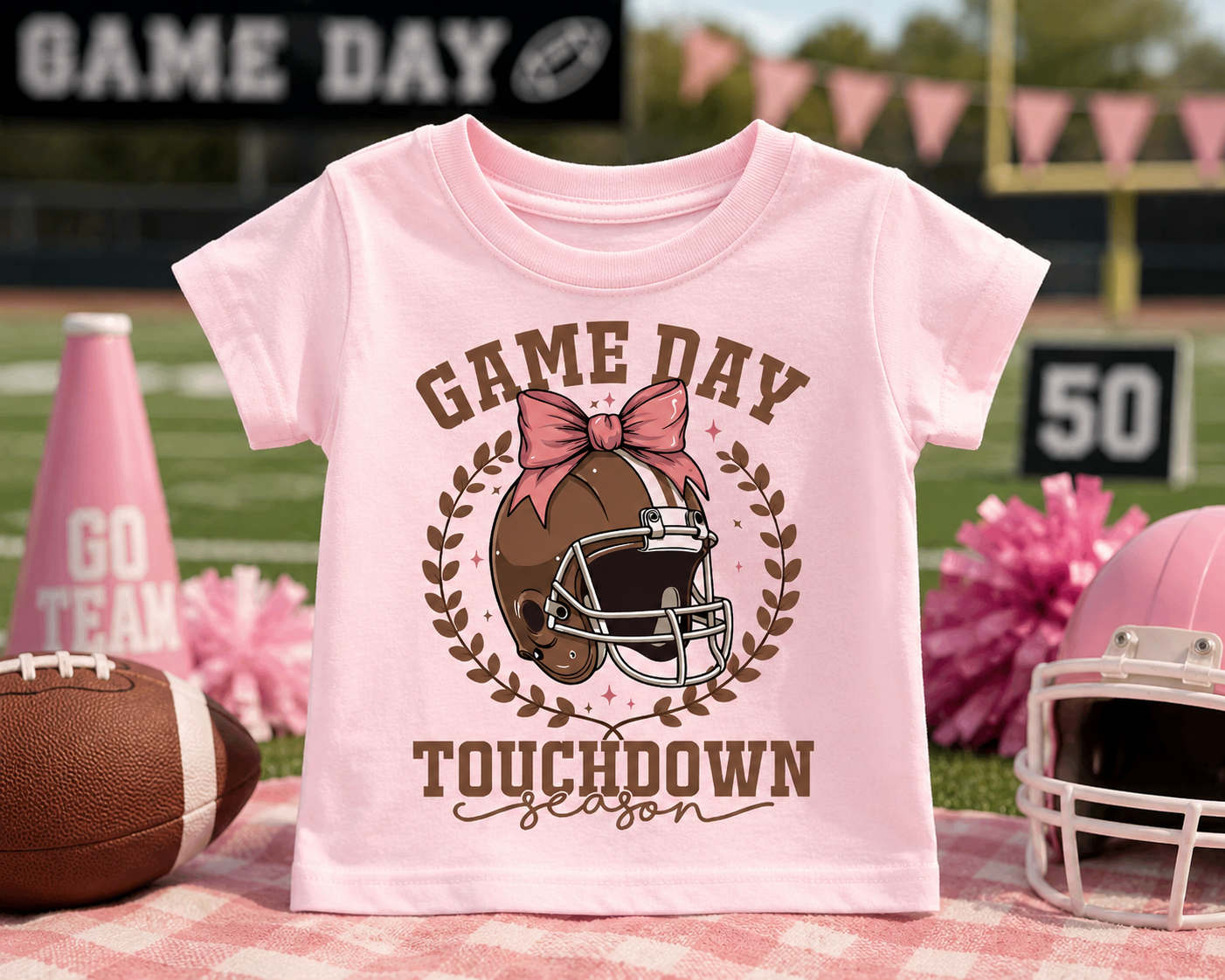 Gameday Football with Bow Shirt