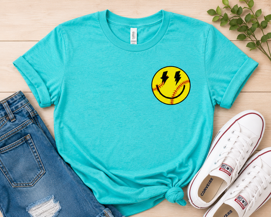Softball Smiley Face Shirt
